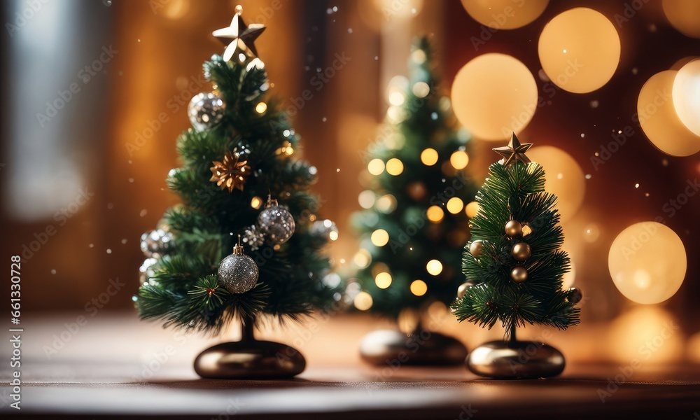 Miniature christmas trees, Generative AI