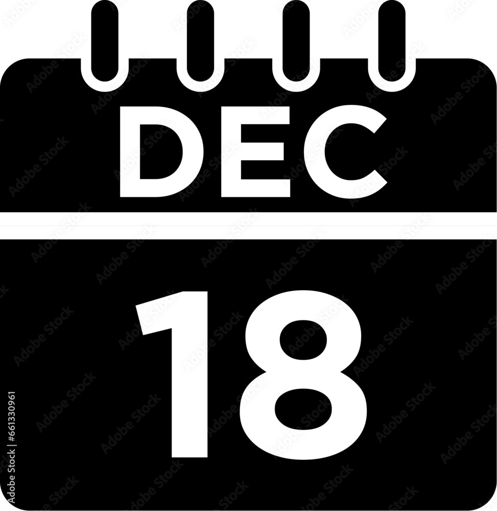 12- December - 18 Glyph black Icon pictogram symbol visual illustration 12- December - 18 Glyph black Icon pictogram symbol visual illustration