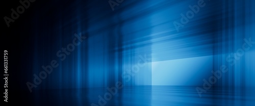 3d render, abstract blue geometric background, empty stage