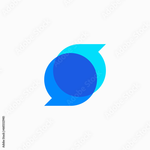 Letter S Logo template and bubble chat modern logo
