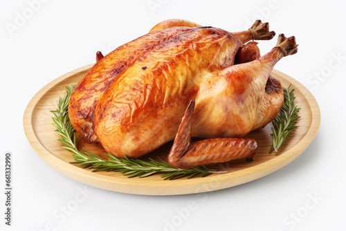 roasted chicken on a white background