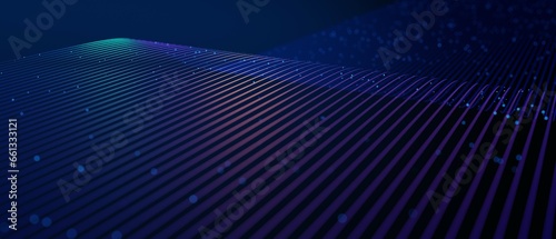 Fototapeta Naklejka Na Ścianę i Meble -  Abstract futuristic - technology with polygonal shapes on dark blue background. Design digital technology concept. 3d illustration.