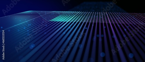 Fototapeta Naklejka Na Ścianę i Meble -  Abstract futuristic - technology with polygonal shapes on dark blue background. Design digital technology concept. 3d illustration.