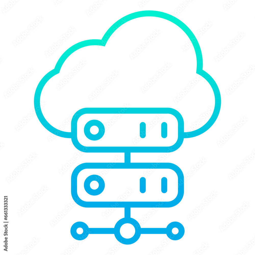 Outline gradient Cloud Computing Icon Outline gradient Cloud Computing Icon