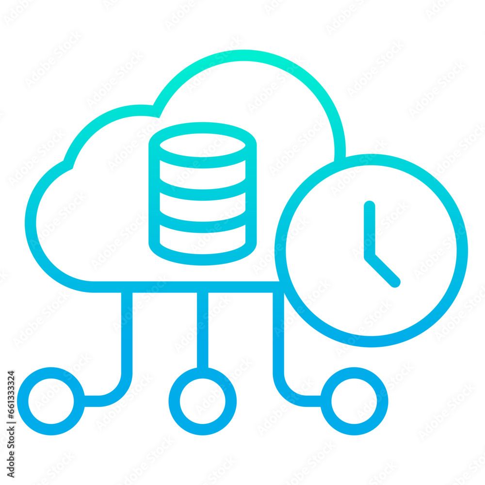 Outline gradient Clock Database Icon Outline gradient Clock Database Icon
