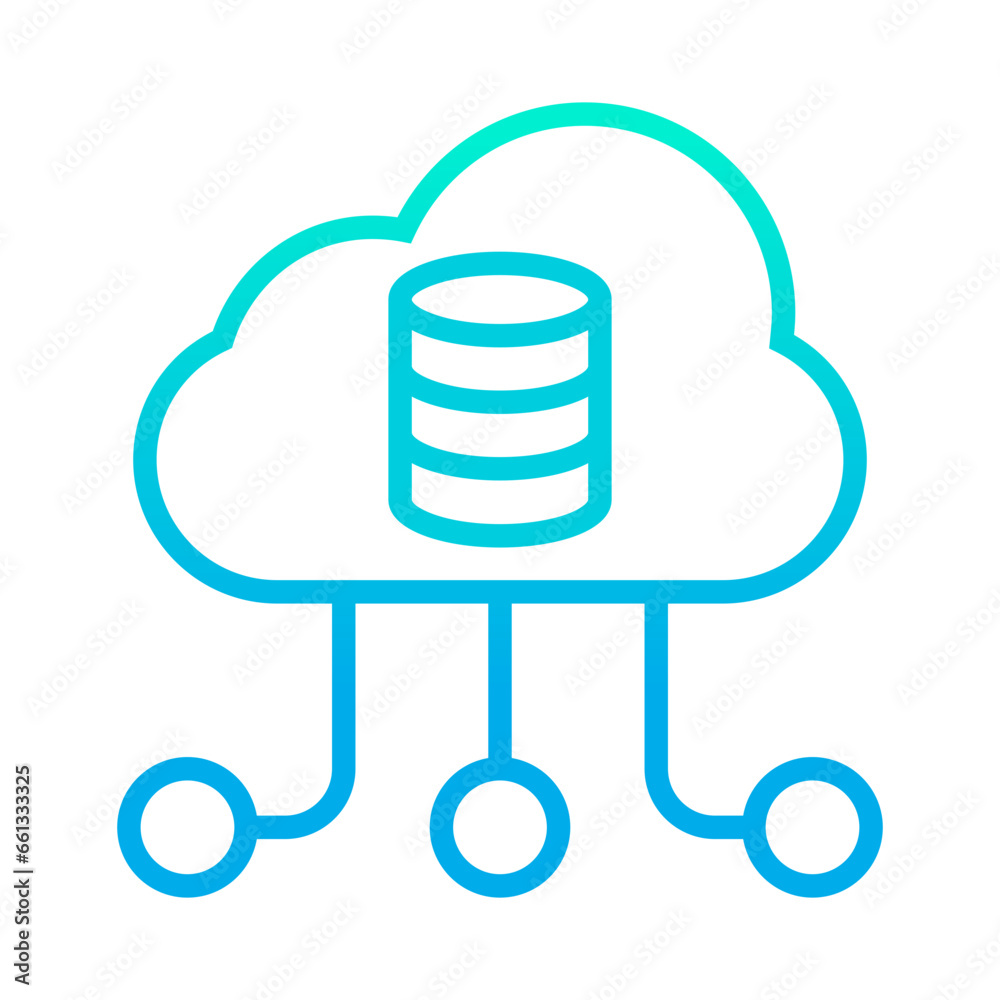 Outline gradient Cloud Data Icon Outline gradient Cloud Data Icon