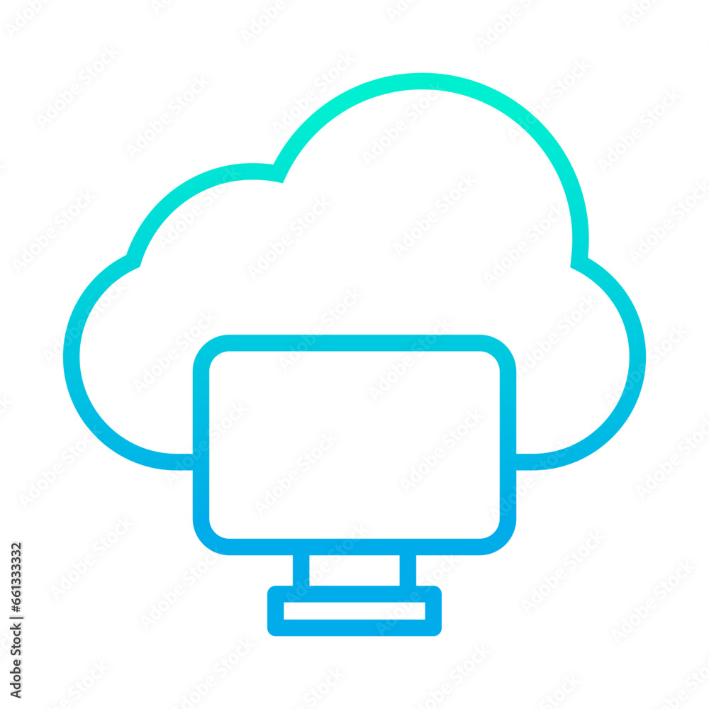 Outline gradient Cloud Computing Icon Outline gradient Cloud Computing Icon