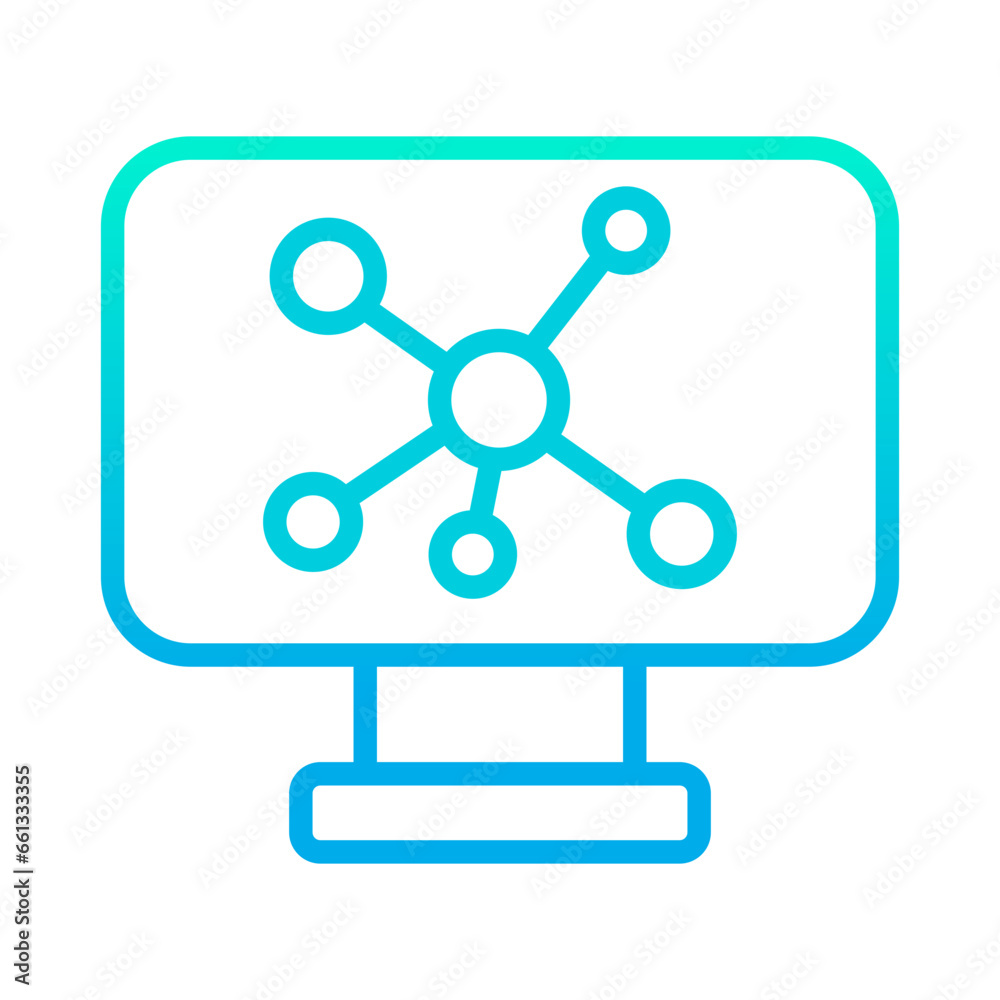 Outline gradient Computer Structure Icon Outline gradient Computer Structure Icon