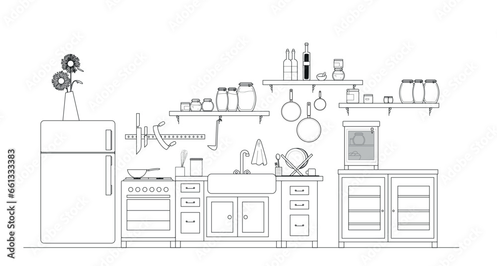 illustration of a kitchen