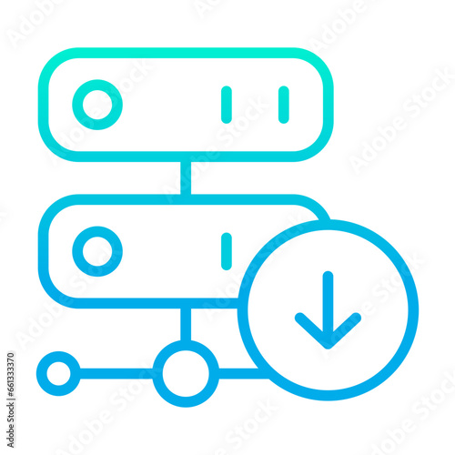 Outline gradient Download Server Icon