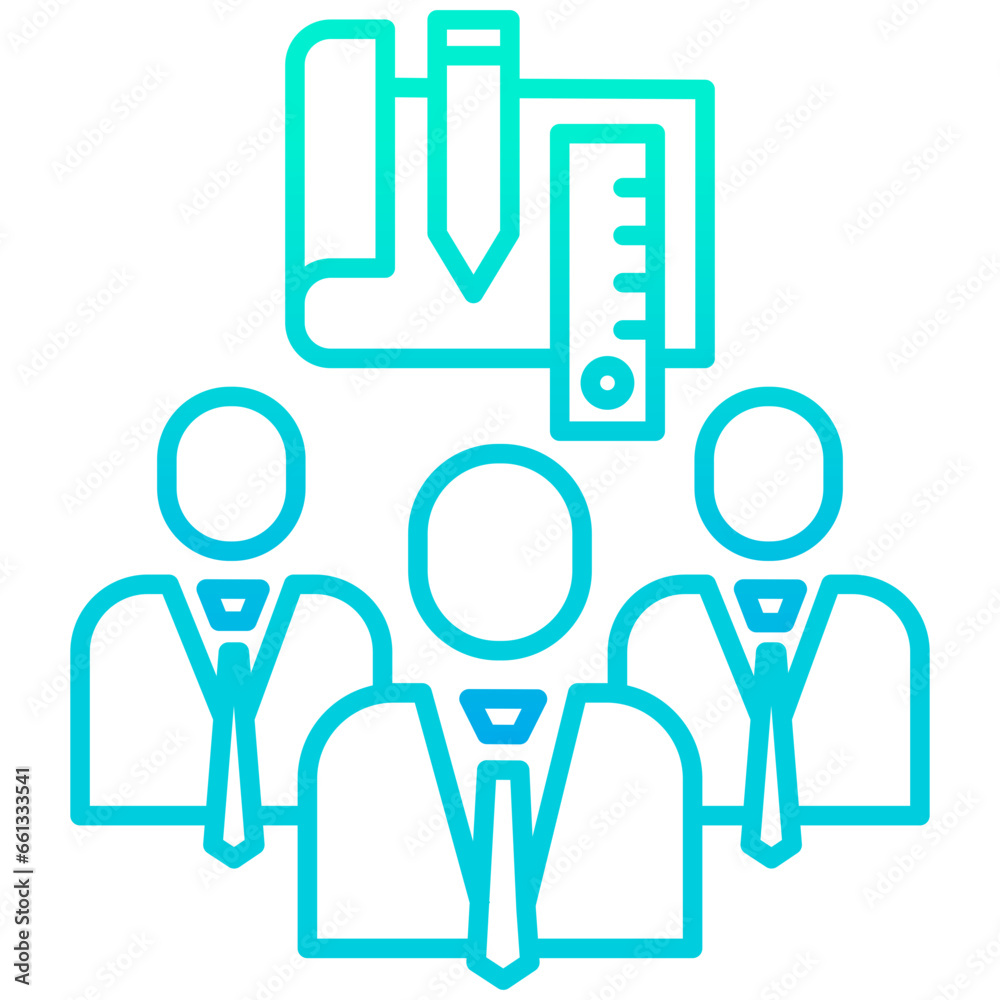 Outline gradient Business Planning Team icon Outline gradient Business Planning Team icon
