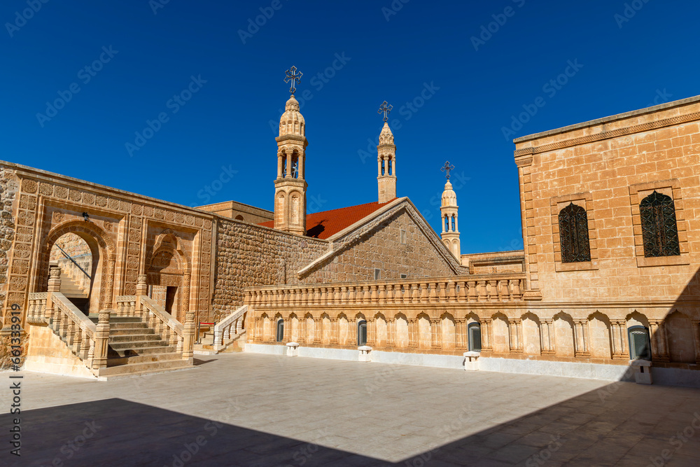 Architectural details of Mor Gabriel Deyrulumur Monastry. It is the oldest surviving Syriac Orthodox monastery in the world.