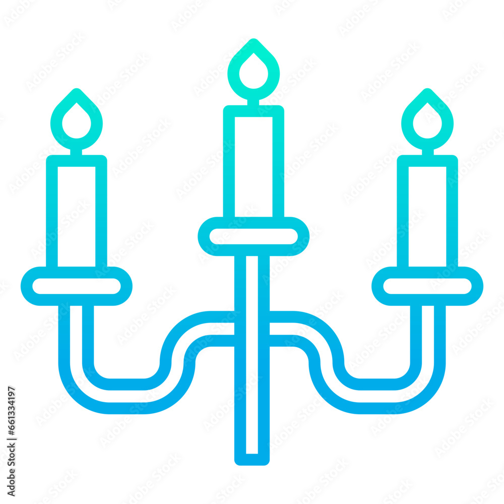 Outline gradient Candelabra icon Outline gradient Candelabra icon