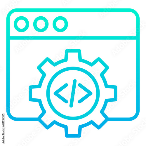 Outline gradient web development icon