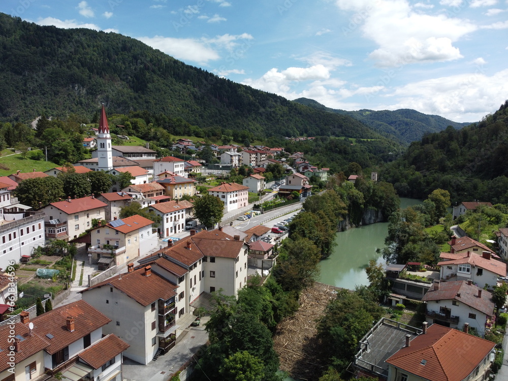 Most na Soči, Slovenia - drone footage.
