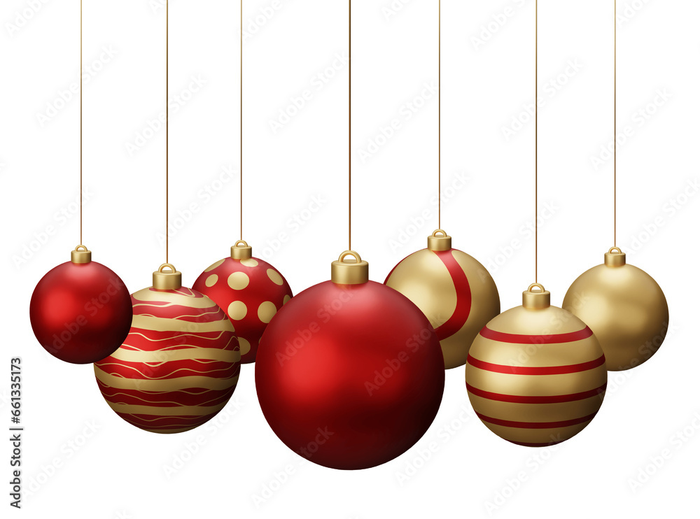 Red and Gold Hanging Christmas Balls Red and Gold Hanging Christmas Balls