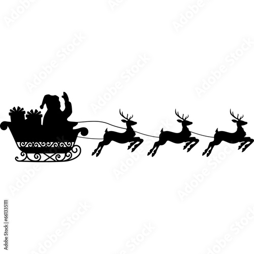 Santa Sleigh Silhouette