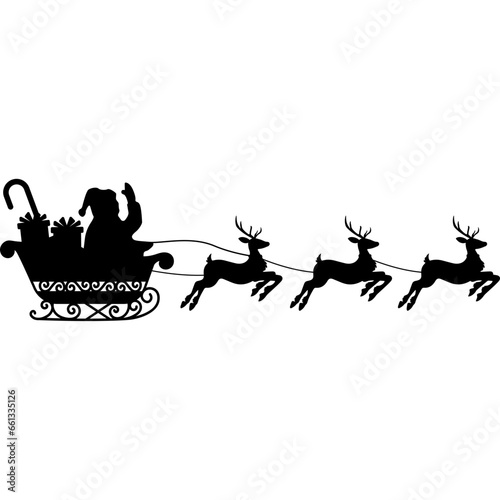 Santa Sleigh Silhouette