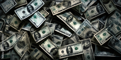 Cash of hundred dollar bills, dollar background image.