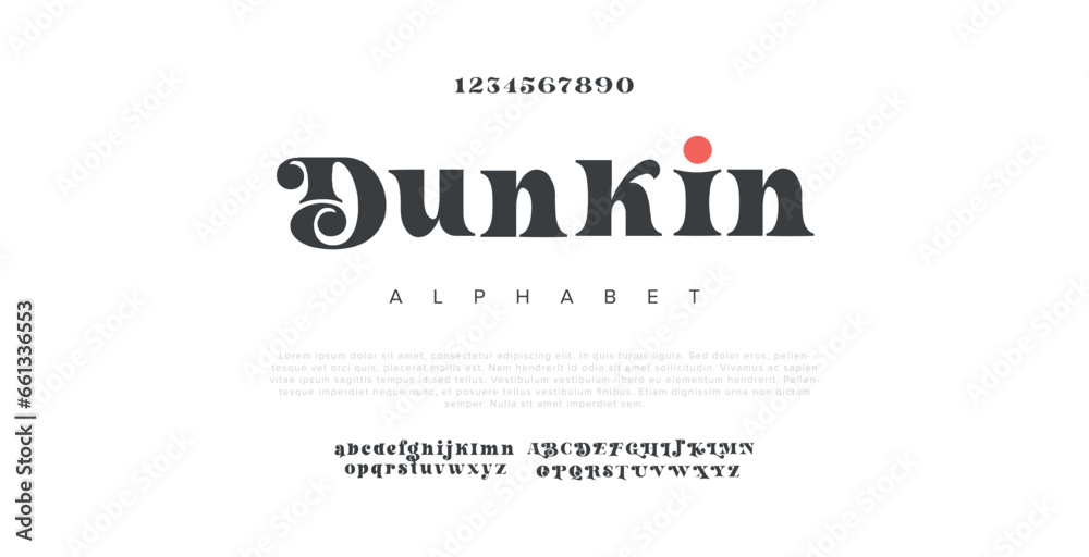 Dunkin sport future curve, wave modern alphabet fonts. technology typography urban font and number uppercase. vector illustration