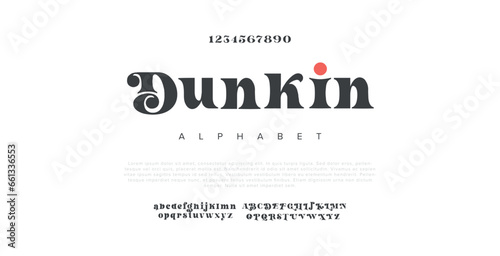 Dunkin sport future curve, wave modern alphabet fonts. technology typography urban font and number uppercase. vector illustration