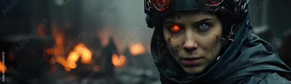 Fantastic Mutant Human Robot. Illustration On The Topic Of Cinema And Serials, Technologies And The Future. Generative AI Fantastic Mutant Human Robot. Illustration On The Topic Of Cinema And Serials, Technologies And The Future. Generative AI