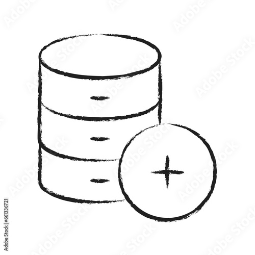 Hand drawn Add Database Icon