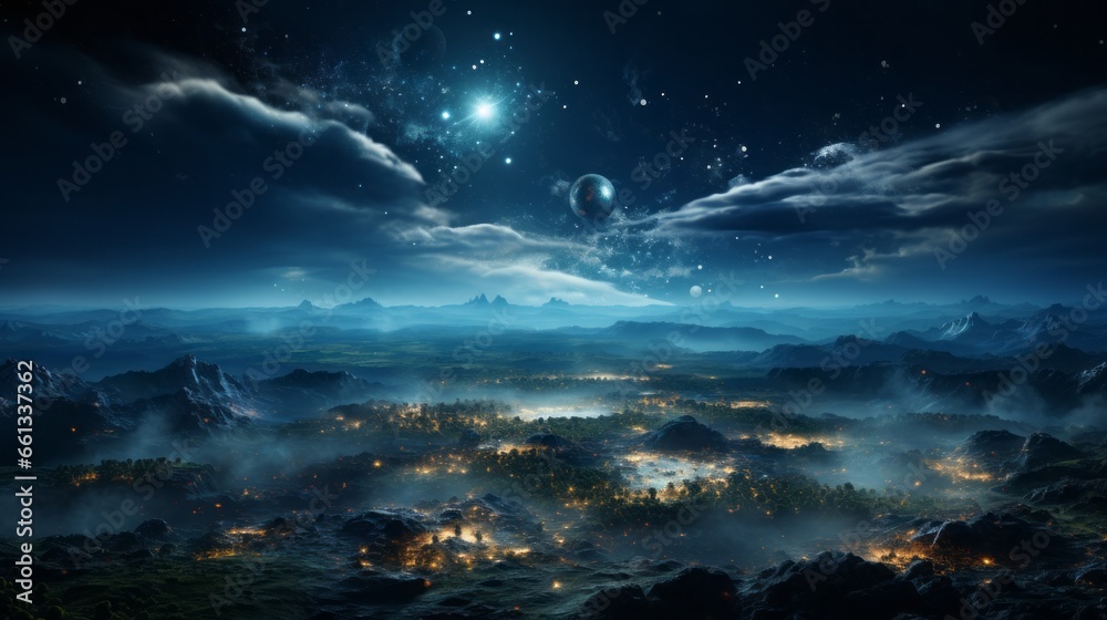 The beautiful Earth moves in space. Photographic The beautiful Earth moves in space. Photographic