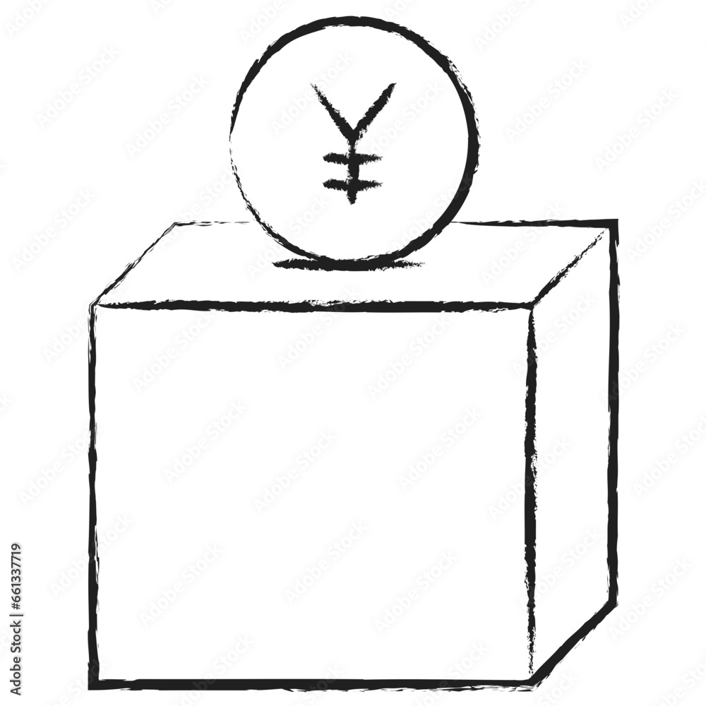 Hand drawn Yen Donation icon Hand drawn Yen Donation icon