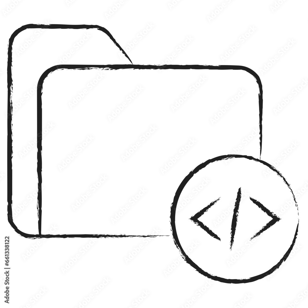 Hand drawn Folder Coding icon