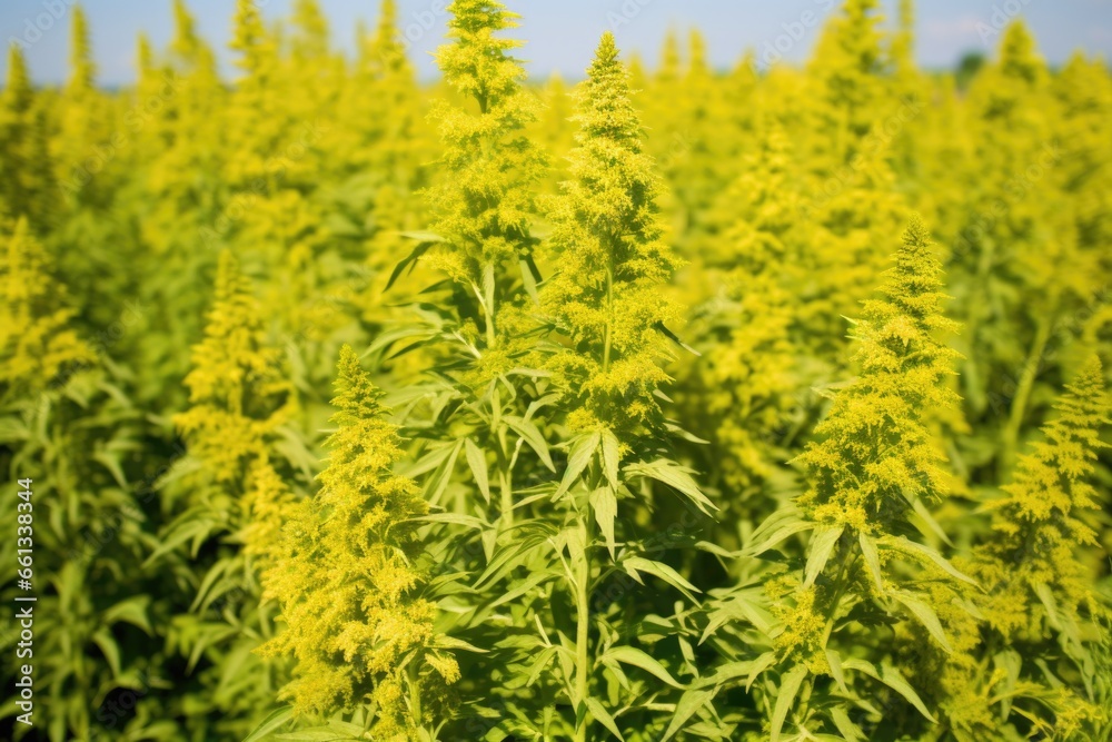 ragweed bush in full bloom ragweed bush in full bloom