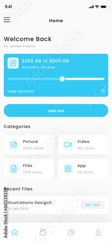 Cloud Storage and Files Management Drive Mobile App UI Kit Template