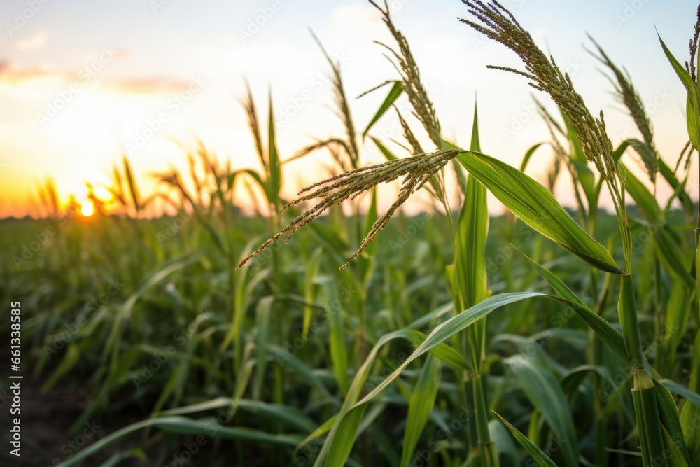 armyworms in a cornfield during dusk armyworms in a cornfield during dusk