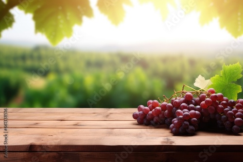 red grapes on a wooden table
