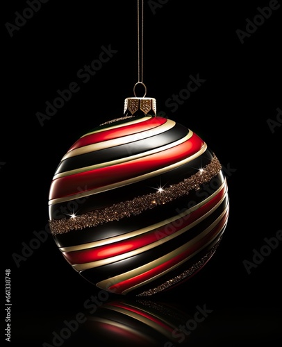 Wallpaper Mural Luxury Christmas ball hanging on a black background. Generative AI Torontodigital.ca