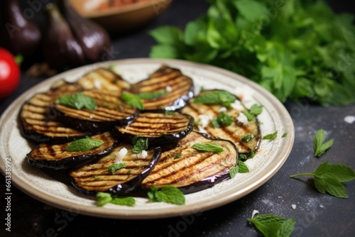 grilled aubergine for a salad