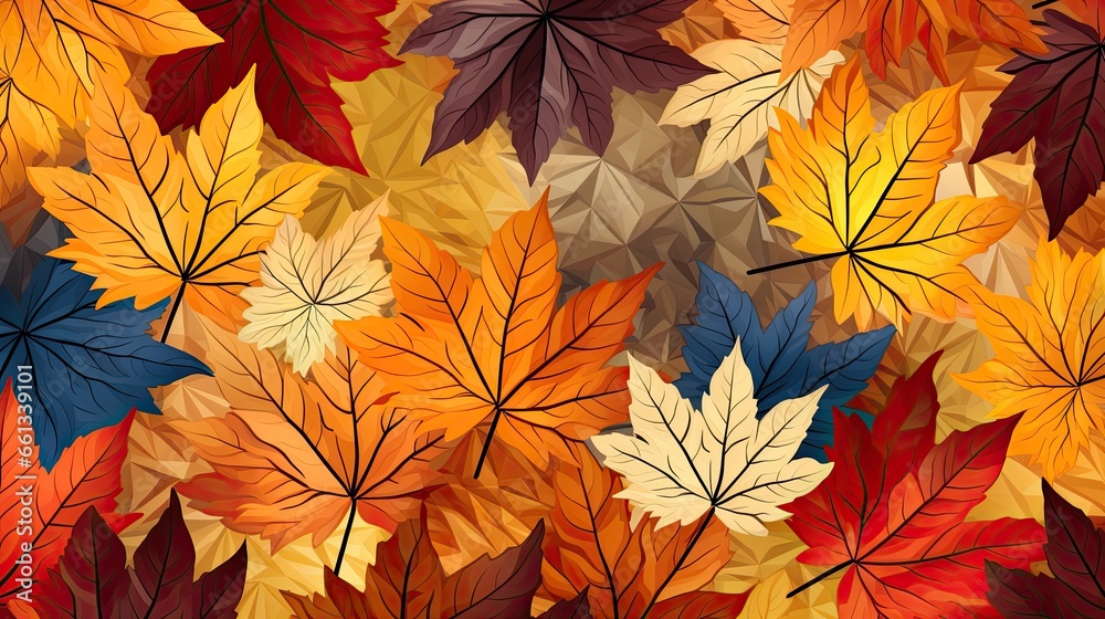 Autumn leaves isolated on black background. Collection of fall leaves. Generative AI