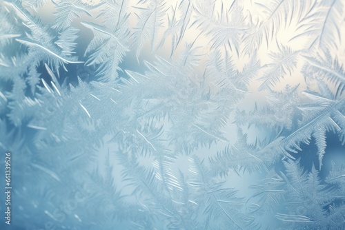 macro shot of frost patterns on a window