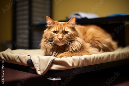 a specially adapted pet bed for a handicapped feline