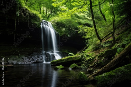 waterfall in a secluded forest