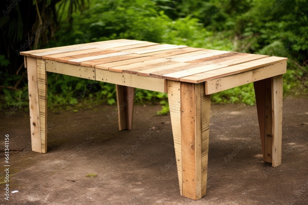 a table made from recycled pallets