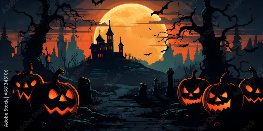 Halloween night for poster background