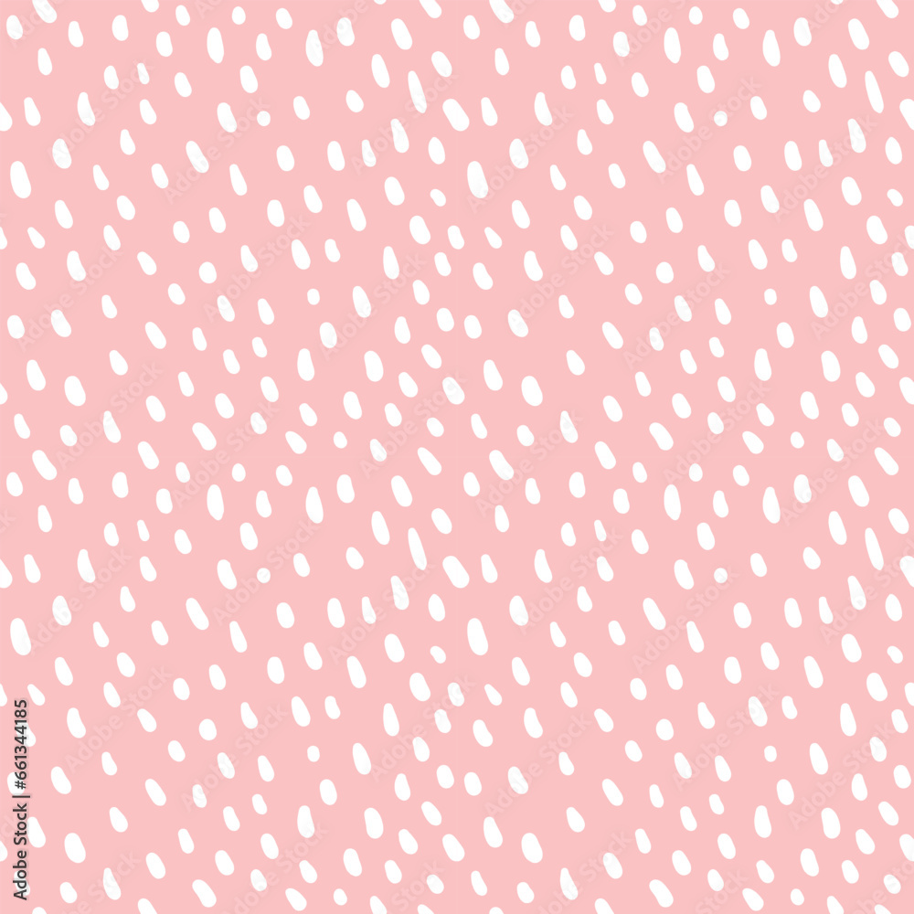 Abstract seamless hand drawn pattern with white dots on a pink background Abstract seamless hand drawn pattern with white dots on a pink background