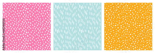 Set of seamless abstract polka dot and stripe patterns