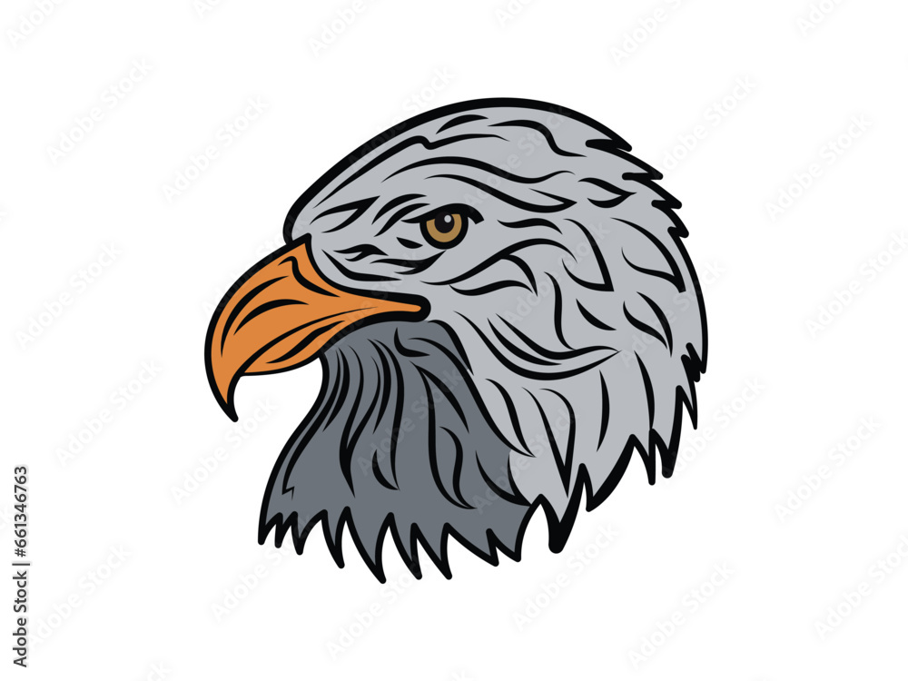 Obraz premium Eagle head drawing style vector design