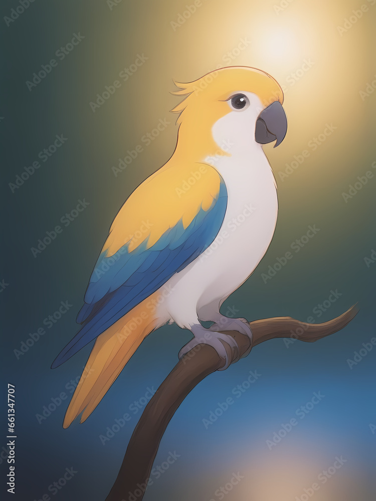 Fototapeta premium parrot comic art illustration style