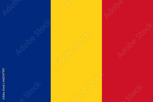 Flag of Romania.Symbols of Romania. An icon is Romania. photo