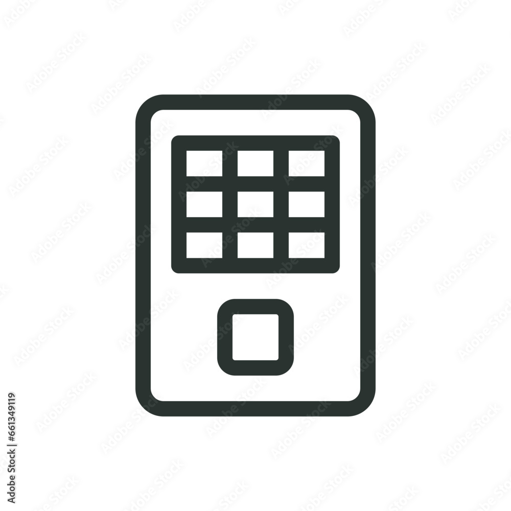 Door access control keypad isolated icon, smart door keypad vector icon with editable stroke Door access control keypad isolated icon, smart door keypad vector icon with editable stroke