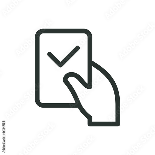 RFID ID card isolated icon, smart card identification vector icon with editable stroke
