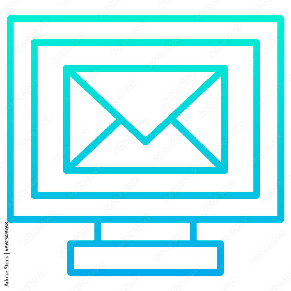Outline Gradient Email Monitor icon Outline Gradient Email Monitor icon